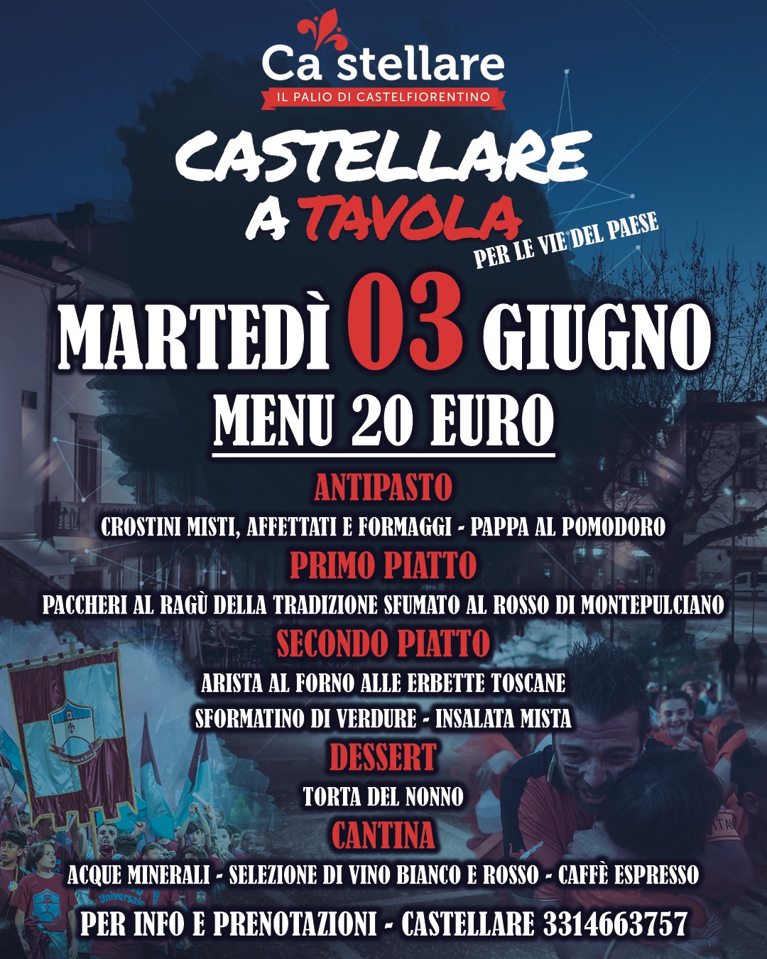 La locandina della cena delle contrade