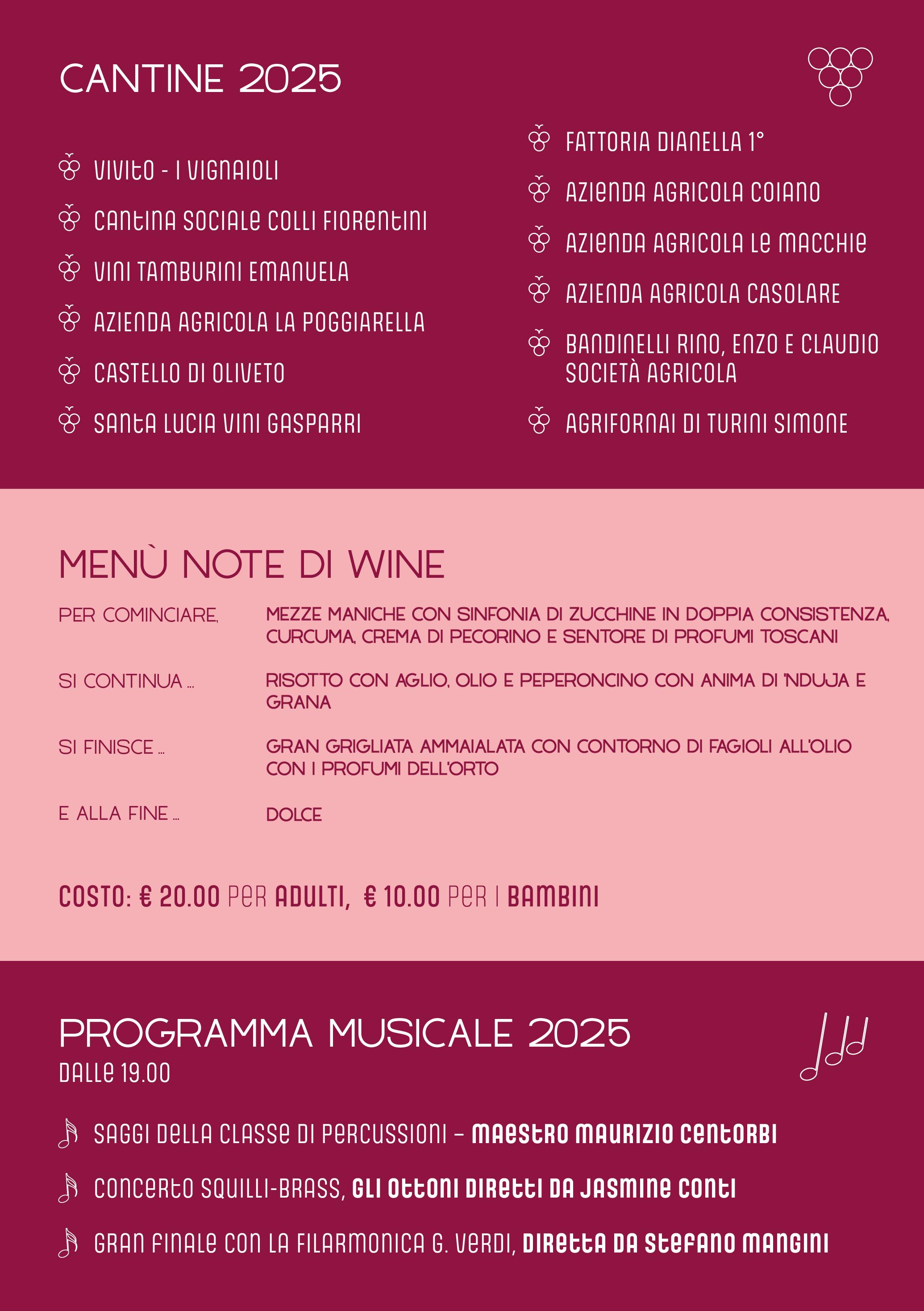 Menu e degustazioni