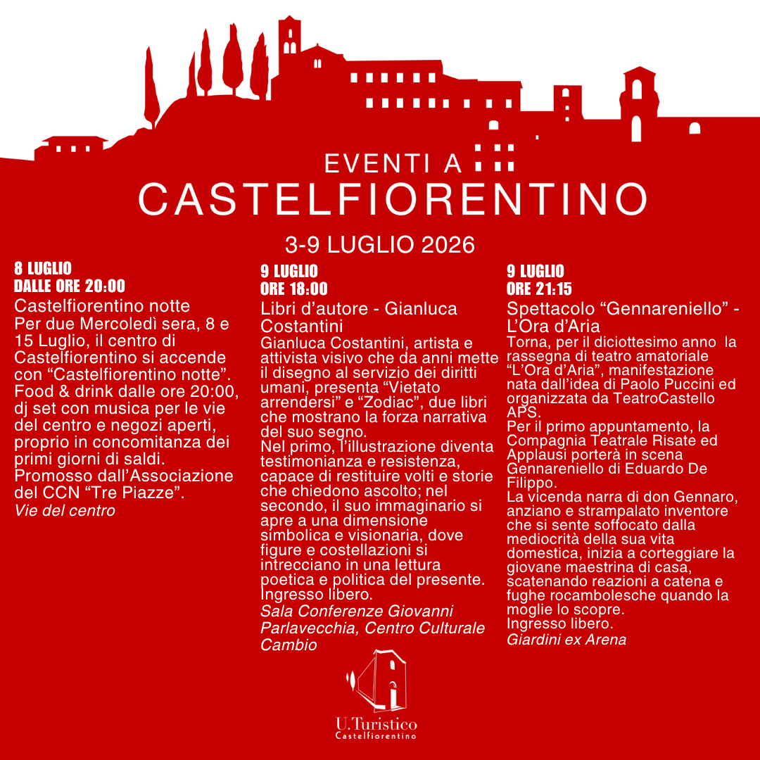 Newsletter Eventi a Castelfiorentino da venerdì 3 luglio a giovedì 9 luglio 2026 - Pagina 2