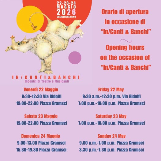 Orario Uffico Turistico in occasione di In/canti & Banchi 2026