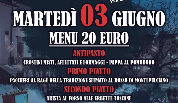 La locandina della cena delle contrade