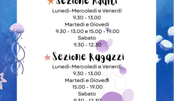 Locandina orario estivo