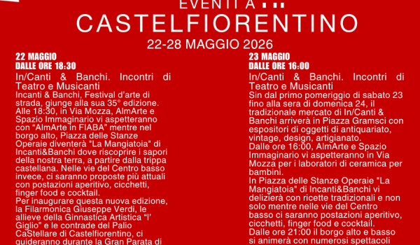 Newsletter eventi a Castelfiorentino 22 - 28 maggio 2026 - pag. 1