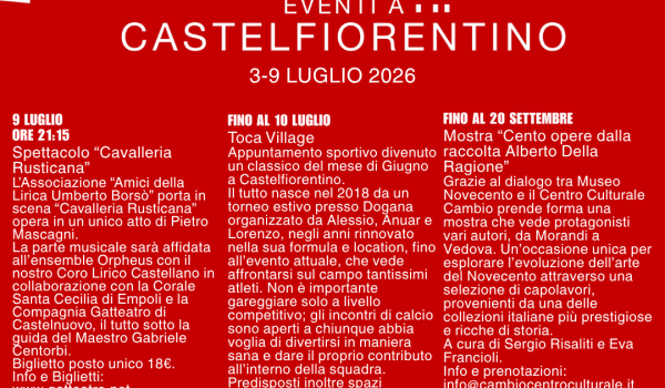 Newsletter Eventi a Castelfiorentino da venerdì 3 luglio a giovedì 9 luglio 2026 - Pagina 3
