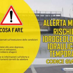 Logo allerta meteo gialla rischio idrogeologico idraulico e temporali