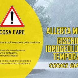 Logo allerta meteo gialla rischio idrogeologico idraulico e temporali